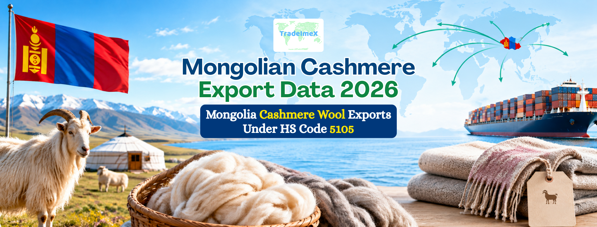Mongolian Cashmere Export Data 2026: Mongolia Cashmere Wool Exports Under HS Code 5105